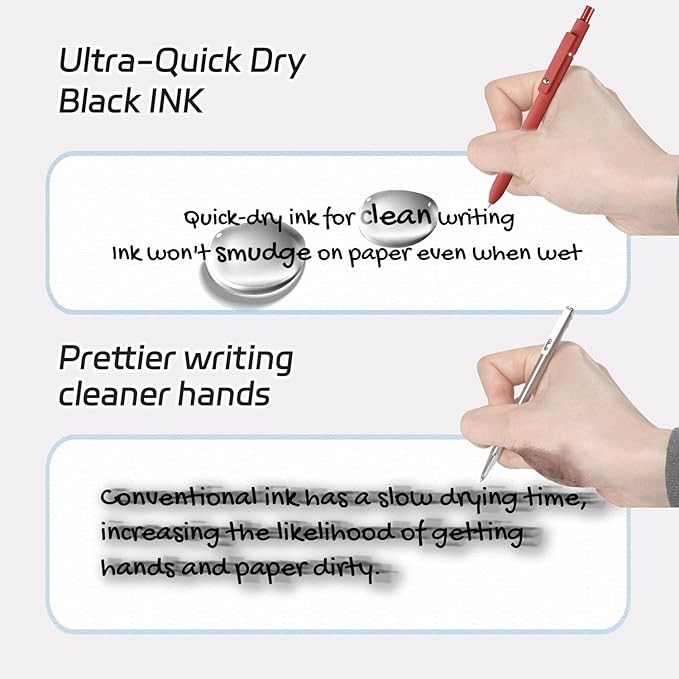 ACEES Gel Pens, 5Pcs 0.5mm Fine Point Black Ink Pens With Smooth Writing,Office Desk Accessories,Quick Dry Pens For Journaling,Ballpoint Writing Supplies, Gift for Women and Men (Retro)