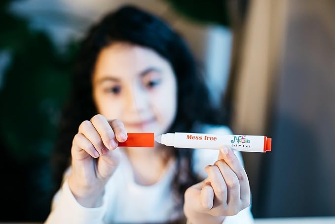 NuFun Activities Mess Free Markers - Create No Mess Wonders with Special Coloring Markers for Kids and Toddlers, created to work only on Mess Free paper (6 count)