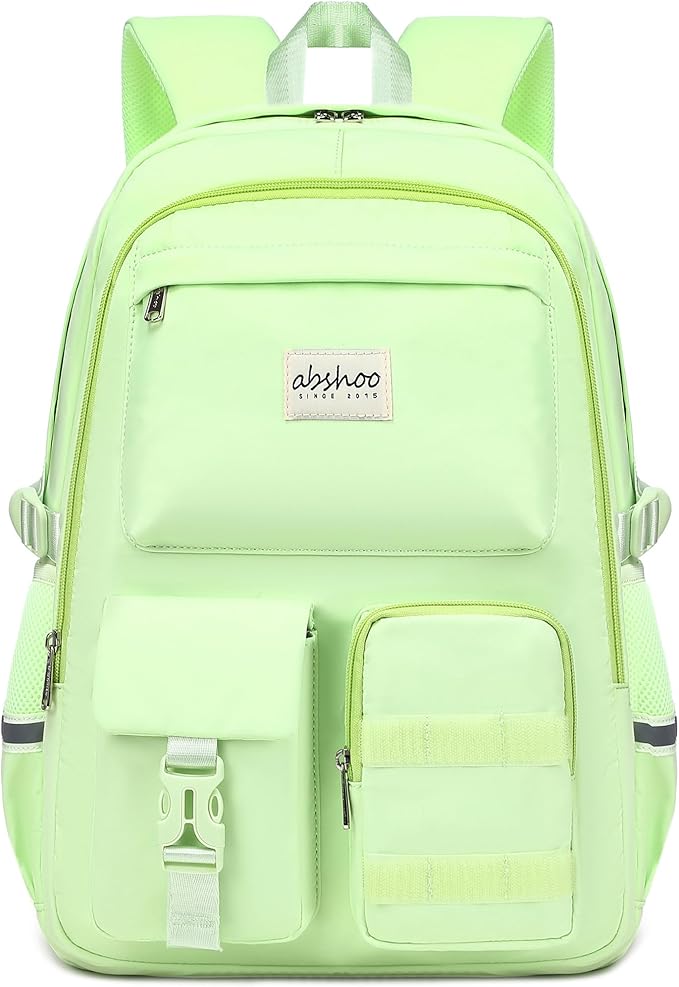 abshoo Big Student Laptop Backpack For College Women Middle High School Teen Girls Bookbag Travel Daypack (Greenyellow)