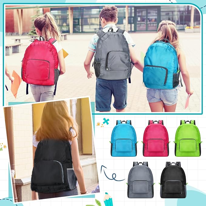 Jexine 10 Pcs Backpacks Bulk 16.5 Inches Lightweight Travel,Multicolor | Basic Book Bags for School Outdoor, Foldable Storage, Ideal Students Adults Commuters, Bulk Backpack Set for Teams