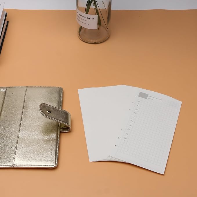 NatSumeBasics A6 Refills Paper 3.5" x 6.5" Undated Daily Binder Planner Inserts 90 Sheets 6 Holes Pocket Notebook Papers for Personal Travel Journal Diary (2 A6 Daily)