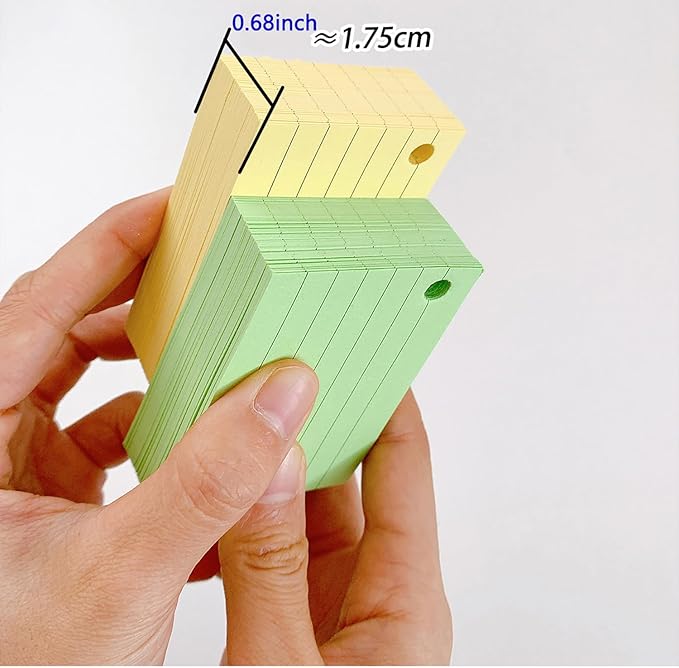 10 Colored Index Cards 2x3 Inches Flash Cards 1000pcs Lined Ruled Study Card for Learning, Studying Memory Office College Recipe Game Cards