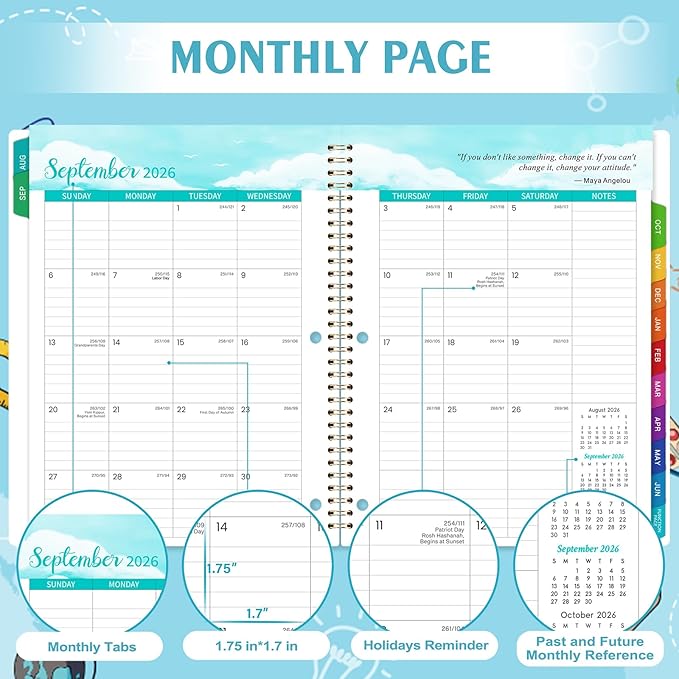 Student Planner 2026-2027 - August 2026 - June 2027, 9'' x 11'' Academic Planner, 2026-2027 Academic Year Planner for Middle or High School, Planning Stickers