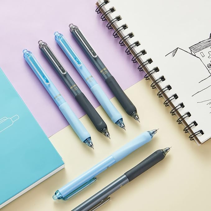 ParKoo Gel Pens Quick Dry Ink Fine Point 0.5mm, Retractable Rolling Ball 6 Black/6 Blue Ink Pen, Click Silent Pens Set for Journaling Notetaking Drawing Sketching Smooth Writing Non Bleed 12pcs | Click Silent, Comfort Grip, Fine Point Smooth Writing Pe...
