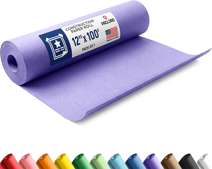 Lilac Construction Paper Roll 12" x 100 ft – Made in USA – 12" Bulletin Board Paper for Classroom & School, Teachers & Kids