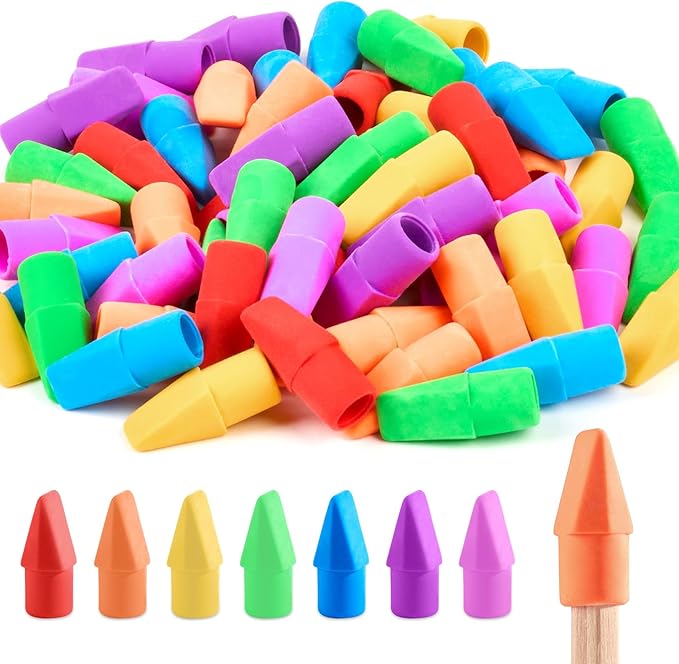 60 Pack Erasers for Kids, Sooez Pencil Top Erasers, Eraser Caps, Cap Toppers Small Cute Drawing Erasers, Classroom Must Have for Teacher & Student, Back to School Supplies