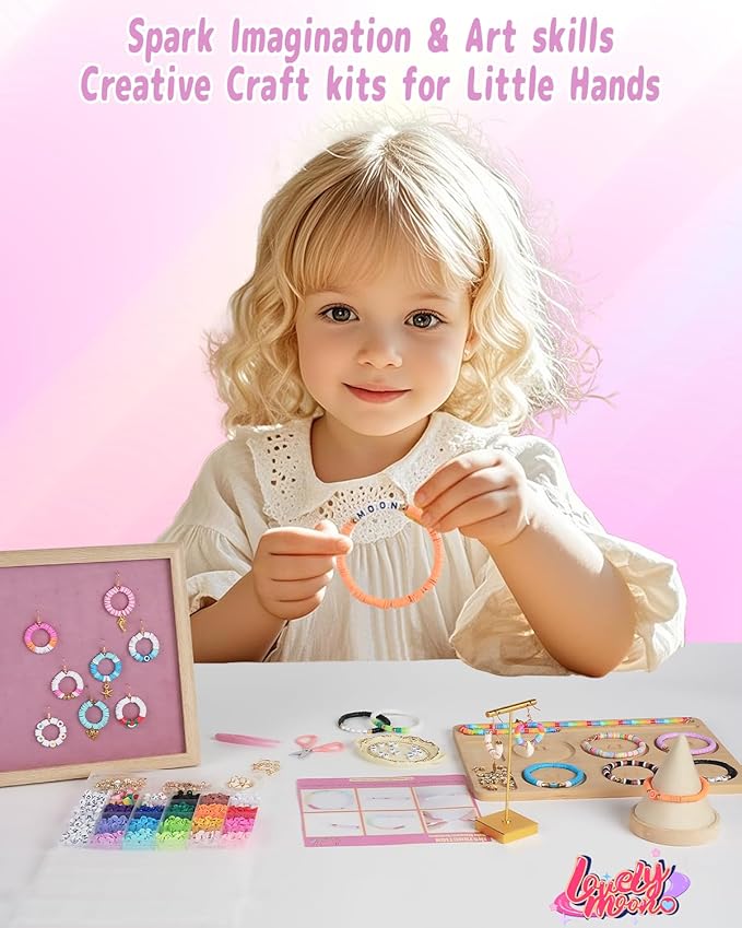 LovelyMoon Clay Beads Bracelet Making Kit 18 Colors 5000pcs Friendship Jewelry for DIY Crafts Gifts Toys for Kids