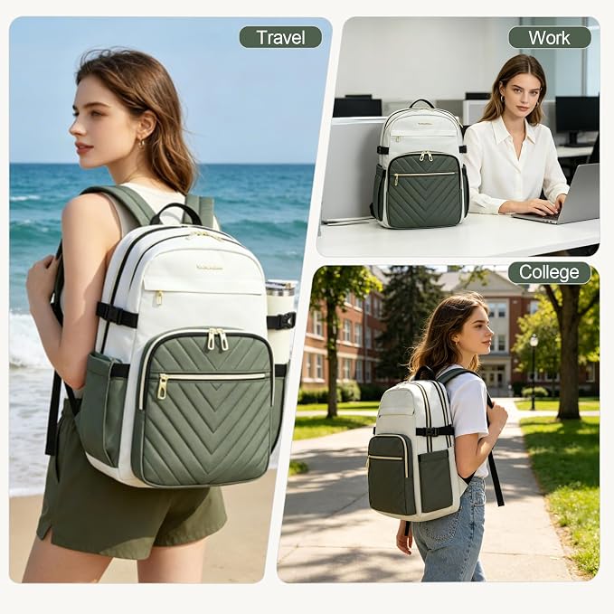 VANKEAN 18 Inch Laptop Backpack for Women Large Capacity | Waterproof Backpacks Stylish Travel Bags Casual Daypacks for College, Business