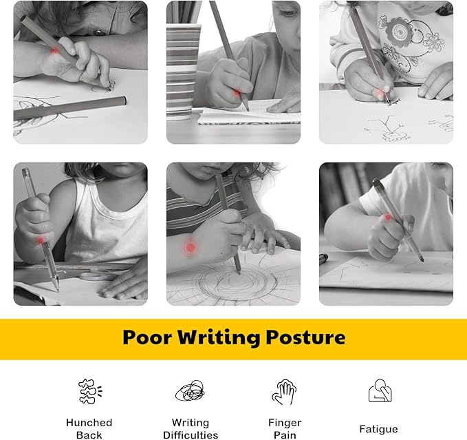 Grips for Pencil for Kids Handwriting, Ergonomic Wrist Support Brace for Kid (Right Hand Only) Adjustable Anti-Hook Writing Posture Correction for Preschooler, Students, Classroom Aid Tool