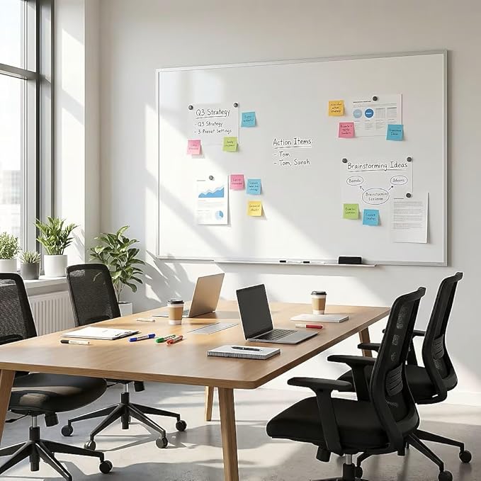 Staples TRU RED Melamine Dry Erase Board, Gray Frame, 6' x 4'