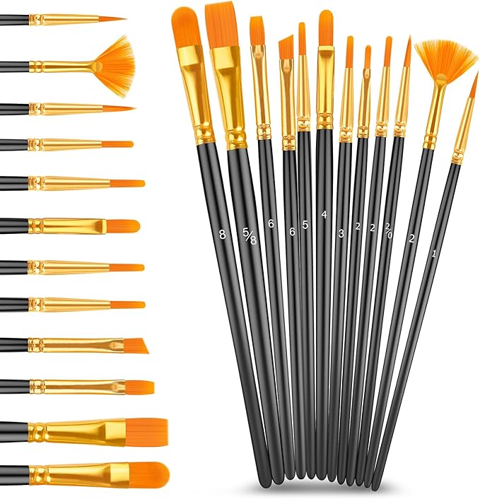 Caliart Acrylic Paint Set with 12 Brushes, 36 Colors Art Craft Paint Kits for Artists Kids Adults Beginners, Rich Pigments Non-toxic, Canvas Ceramic Wood Rock Painting Supplies