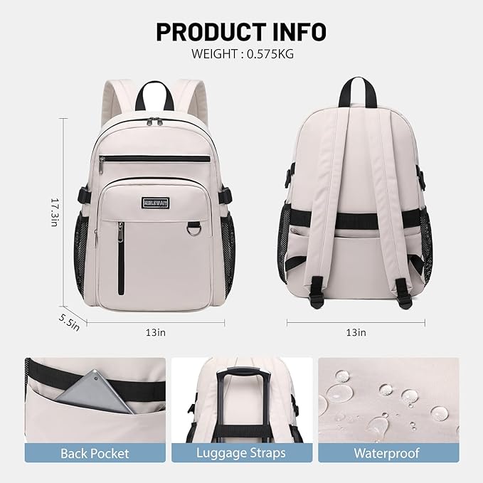 Lohol Lightweight Backpack for Teen Girls, Durable Galaxy Bookbag with 7 Pockets for School Travel (Blue Purple)