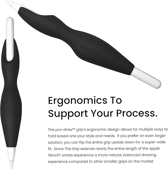 The Grip for Apple Pencil Pro, 1st /2nd Gen Apple Pencil, and USB-C model // More Comfort. Better Control.