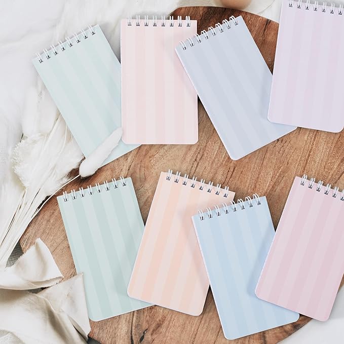 ZICOTO Aesthetic Pocket Notebooks Set Of 8 For Women - Small 3x5 Spiral Notepads With Lined Pages - The Perfect Little Mini Pads to Stay Organized and Boost Productivity at Work, School or as a Nurse