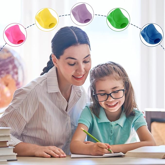 Mabor 20Pcs Pencil Holder for Kids, Pencil Finger Grips, Pencils Grippers for Kids Handwriting Ergonomic Posture Training Writing Aids for Preschooler Toddler Kindergarten