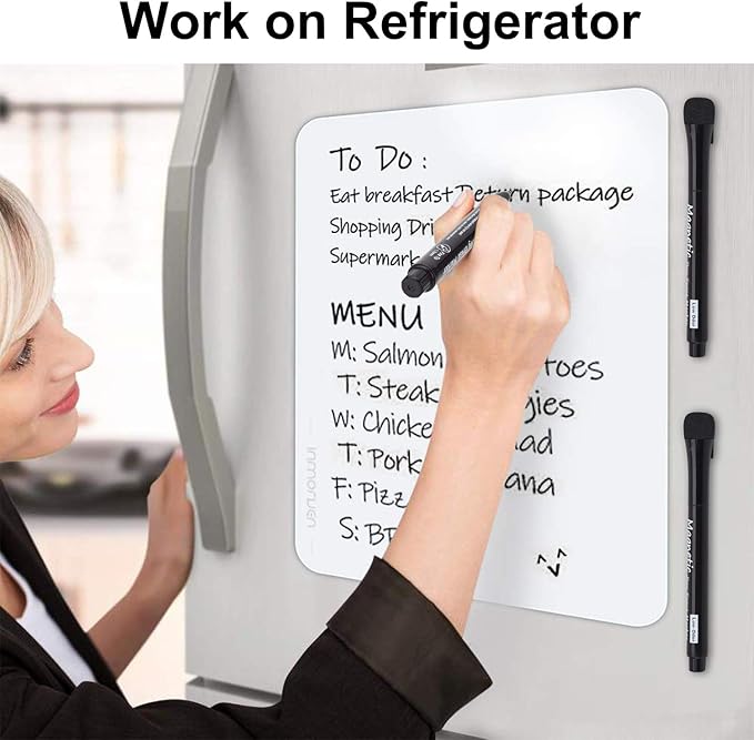 LivDeal Magnetic Dry Erase Markers - Fine Tip, Black Color, 12 Pack, Low Odor Whiteboard Markers for Kids & School, Work On White board & Calendar, Refrigerator