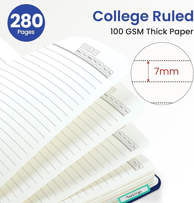 ZOTIA Large Spiral Notebooks for Work 5 Subject with Removable Dividers