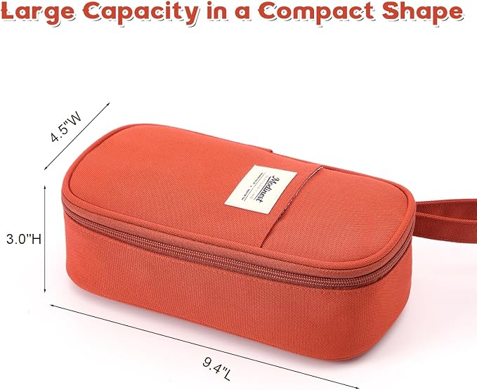 Pencil Case Pouch, Large Capacity Pen Bag Organizer, Cute Aesthetic Pencil Box for Girls Boys Kids, Back to School Supplies, Teacher Supplies Classroom Essentials, Red