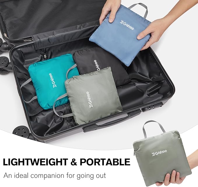 G4Free 25L Lightweight Hiking Backpack Packable Foldable Sport Travel Daypack Water Resistant for Women Men（Grey Green）