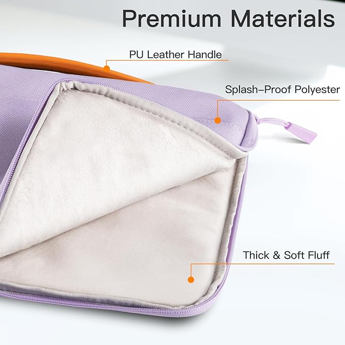 JETech Laptop Sleeve for MacBook Neo (A18 Pro), 14-Inch MacBook Pro (M1-M5, 2020-2026), Waterproof Bag Case with Portable Handle and Pocket, Compatible with 14 Inch Notebook (Light Purple)