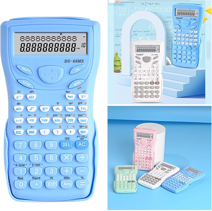 Muloo Portable Scientific Calculator 12 Digits Widescreen Multifunctional Exam Tool Students Function Calculator Professionals, approx 16x8cm/6.3x3.54in, Green