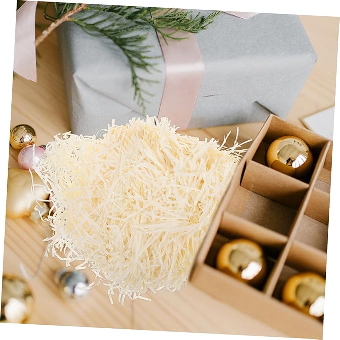 Yardwe Each Natural Paper Shreds for Box Filling Lightweight Recyclable Crinkle Cut Filler Paper for Wrapping Wedding Birthday and Treat Packaging Decoration