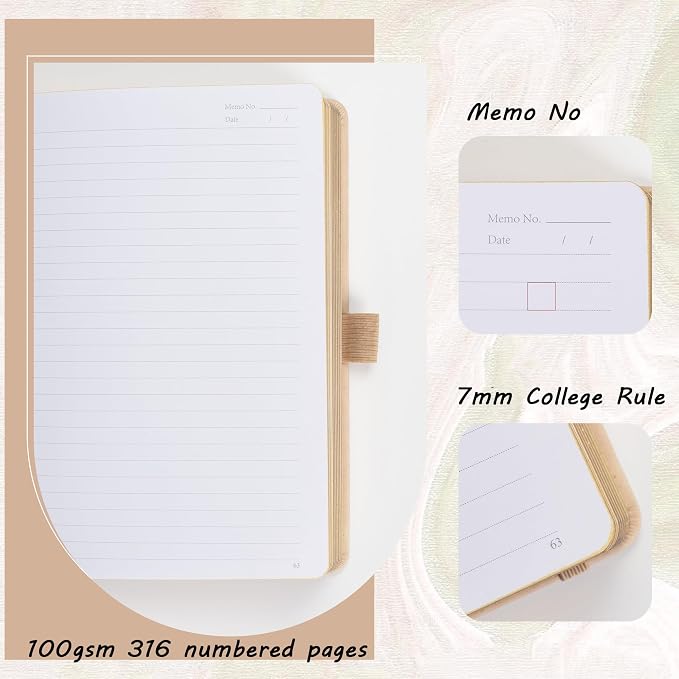 TIEFOSSI Line Journal Notebook, A5 Hardcover Rule Journal for Women Men