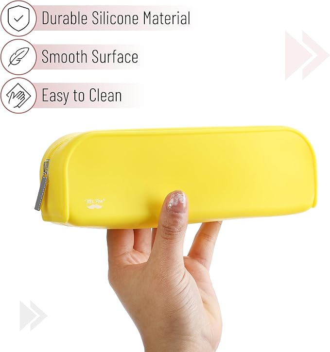 Mr. Pen- Silicone Pencil Case, Aesthetic Pencil Bag for Women, Makeup Pouch, Multifunctional Pouch for Stationery, Cosmetics and Electrical Goods Storage