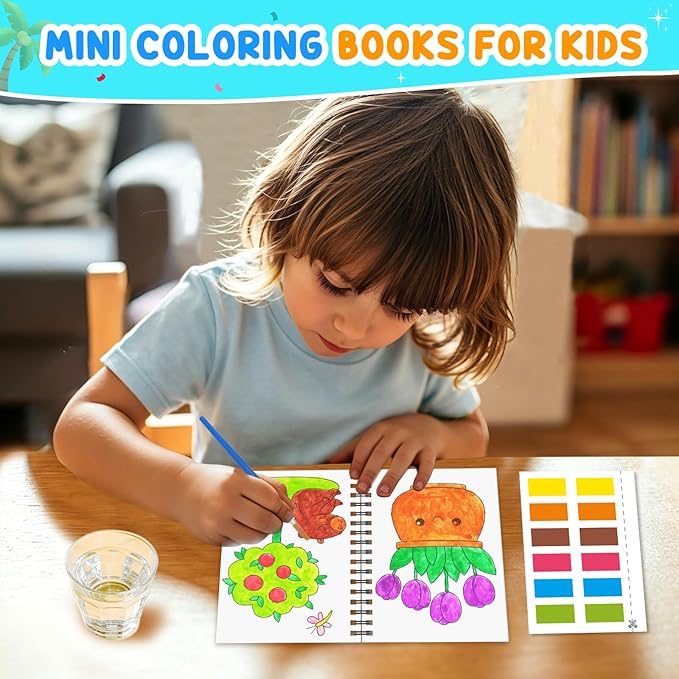ZMLM 24 Water Coloring Books for Kids Party Favors - Bulk Mini Coloring Books for Kids Ages 4-8,Small Birthday Goodie Bag Stuffers School Teacher Return Gift Art Crafts Classroom Prizes (Summer)