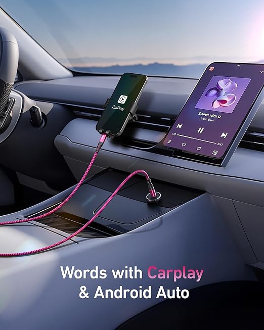 USB C Cable Fast Charging 60W [2Pack 6FT], USB C to USB C Cable for Car Durable Braided iPhone USB Type C Cable USBC to USBC Cord for iPhone 17/16/15/Pro Max, Samsung Galaxy S23 and More-Rose Red