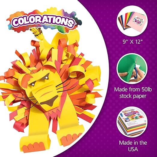 Colorations 9" x 12" Mediumweight White Construction Paper - 300 Sheets, Bulk Pack Art Paper, Arts and Crafts, School Supplies, Drawing, Coloring, Painting, 3D Art