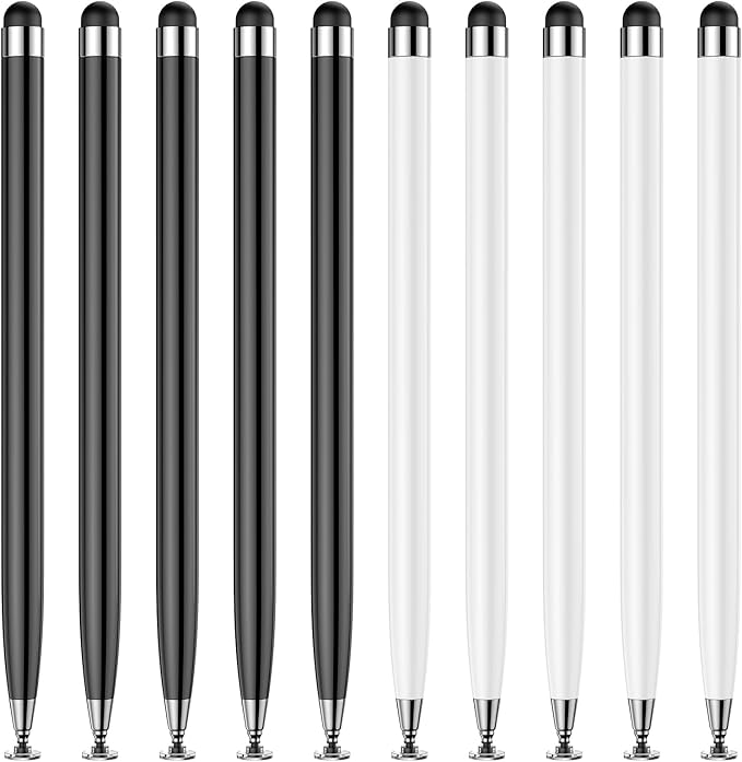 10 PCS Stylus Pen for Touchscreen, Lightweight 2 in 1 Dual-Tip Design, for Drawing, Note-Taking & Gaming, Stylus Pen for iPad, iPhone, Android Tablets Capacitive Touch Screen