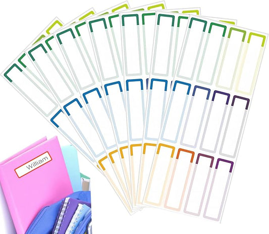 Waterproof Removable Name Labels, Colored Border Daycare Bottles Label 360, Self-Laminating Write-on Label Colorful Name Tags for Office, School Supplies, Home Storage Containers, Jars | Color Label Stickers Easy to Write-On for School Supplies, Office...