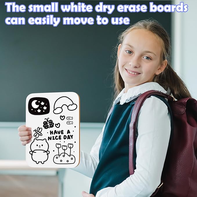 6 Pack Small White Board Dry Erase 5x7 Inch Mini Whiteboard Small Dry Erase Board with Markers Erasers Double Sided Dry Erase Lapboards for Students Teachers School Supplies Meeting Voting (6)