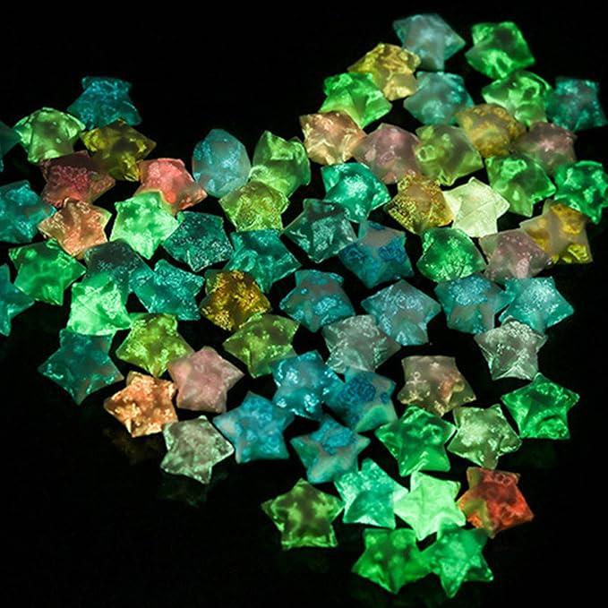 300 Sheets Luminous Origami Star Paper Strips 18 Different Styles Glow in the Dark Lucky Paper Stars Strips for DIY Handmade Crafts