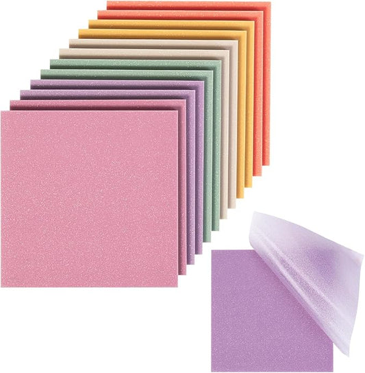Mr. Pen- Transparent Glitter Sticky Notes, 3”x3”, 12 Pads, 600 Sheets, Colorful, Plastic Glitter Sticky Notes Bulk, Self-Stick Note Pads for Women, Office, School, Home, Study & Organization