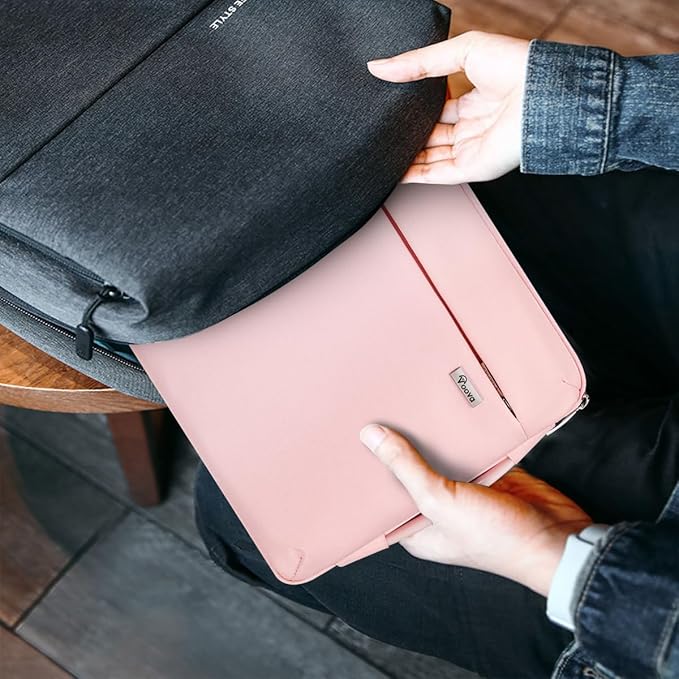 Voova Laptop Sleeve Case 14 15 Inch for Women, 360° Protective Waterproof Slim Computer Bag Cover Compatible with MacBook Air 15 M2/M3/M4 2024-2025, MacBook Pro 14/15, Hp Chromebook 14, Pink