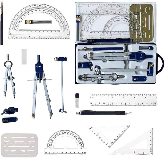 Profesional Compass for Geometry Up to 18 inch Diameter,Geometry Precision Tool for student,Drawing Tools & Drafting Kits for Engineer,Drawing Tool,Geometry Set,Math Geometry Kits Set