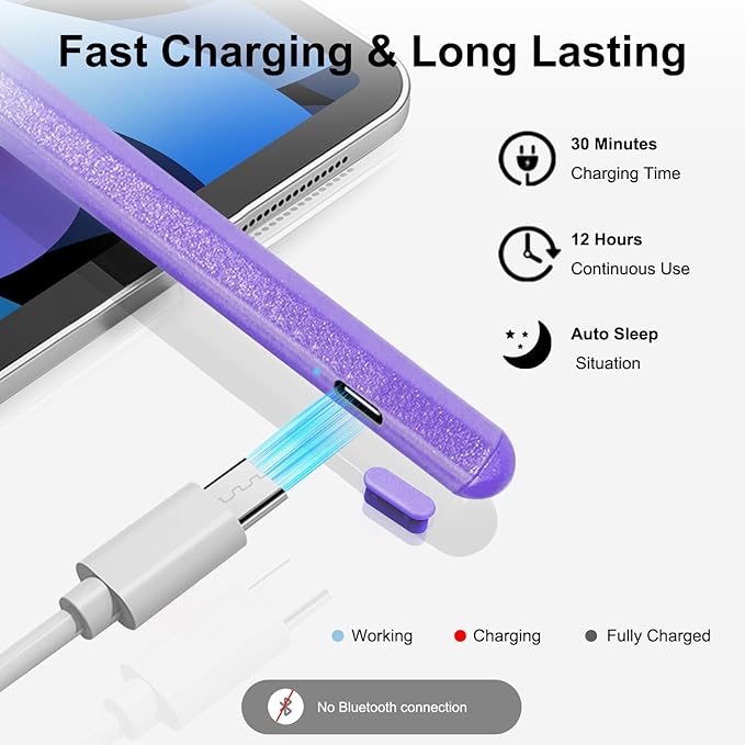 Stylus Pen for ipad, Active Pencil with Quick Charge, Palm Rejection Tilt Sensor, Magnetic Pen Compatible with 2018-2022 iPad Pro 11"/12.9"/10/9/8/7/6,iPad mini 5/6,iPad Air3/4/5