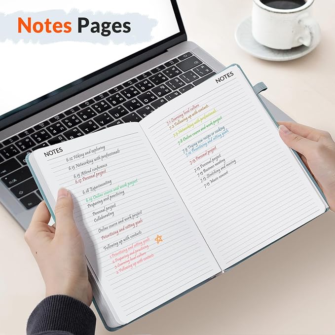 SUNEE 2026-2027 Weekly & Monthly Hardcover Planner 5.5" x 8.3" - 12 Month (July 2026 - June 2027), Small Academic Year Calendar Planner, Pocket, Notes, 100 GSM Paper, Sage Blue