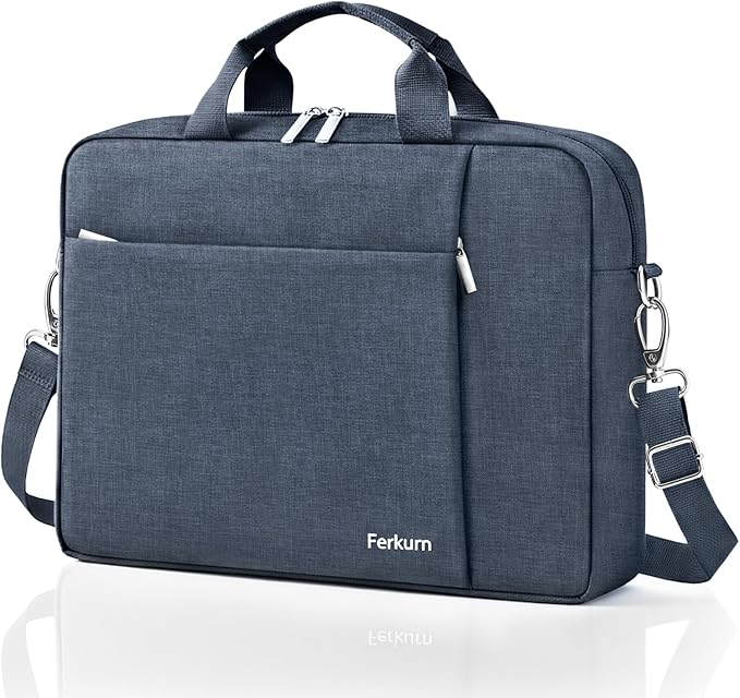 Ferkurn 15.6 16 Inch Laptop Case Bag for Women Men Compatible with MacBook Pro M5/HP OmniBook Omen Envy/Lenovo Yoga IdealPad/Dell Pro Inspiron, Carrying Briefcase Computer Messenger Bag Case, Grey