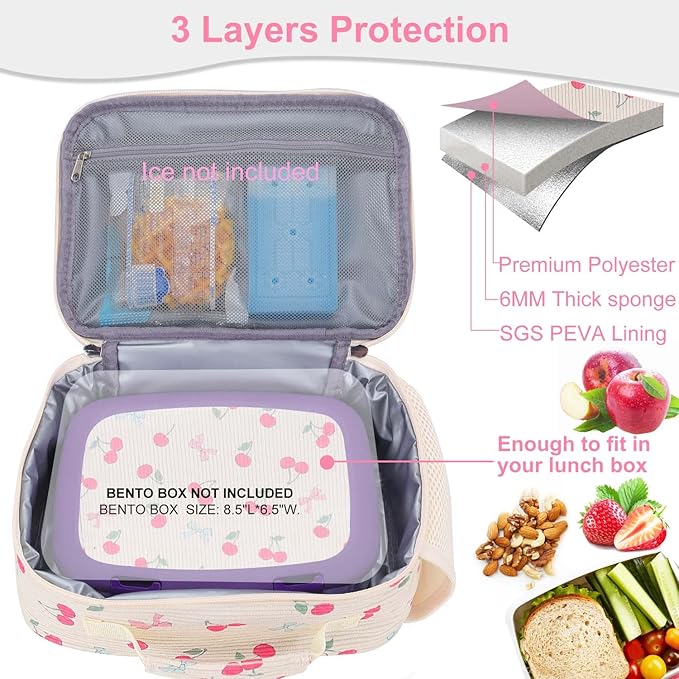 RHCPFOVR Kids Lunch Bag - Insulated Lunch Box for Boys Girls,Washable Lunch Bag and Reusable Toddler Leak-proof Lunchbox for School and Daycare