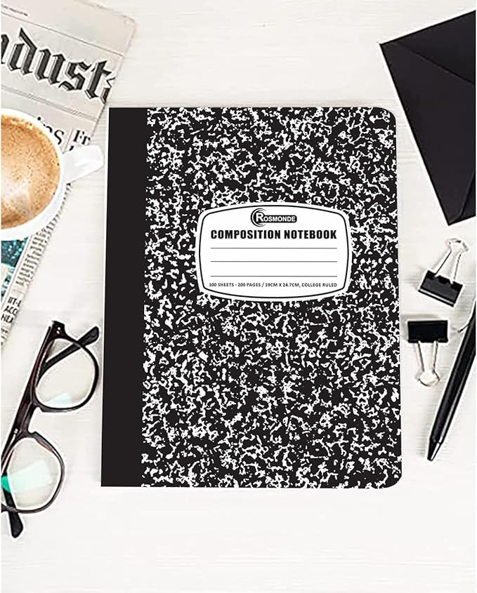 Rosmonde 1000 Pack (Pallet) Composition Notebooks Bulk, College Ruled, Pallet of Notebooks, 100 Sheets (200 Pages), 9-3/4 x 7-1/2, Bulk Notebooks for School, College & Office, 4-7 Days Transit