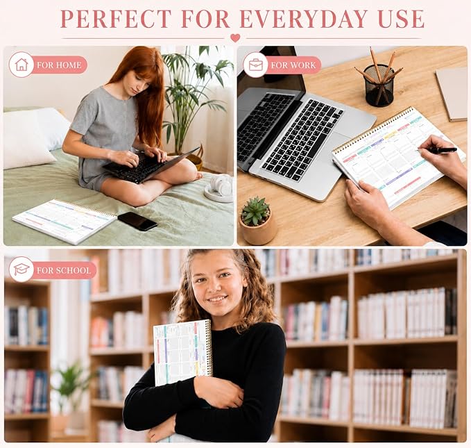 Weekly To Do List Notepad from Monday to Sunday Planning for 1 year, 8.5" x 11" Daily Planner for ADHD, Adults & Teens, Desk Schedule Journal with Habit Tracker for Work, Home, School, and Daily Chores