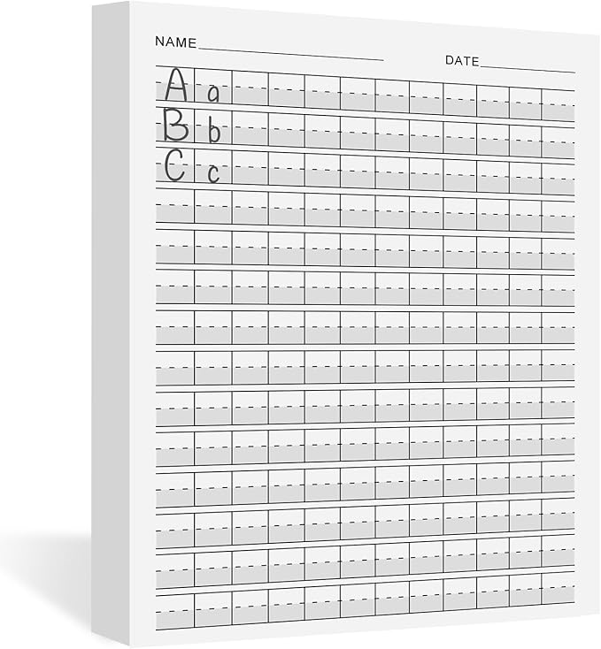 Eaasty 200 Sheets Write Beginner Paper Level 1 Paper Handwriting Practice Paper for Kids Practice Writing Paper with Lines and Gray Highlighted for Proper Letter Positioning,8.5" x 11"