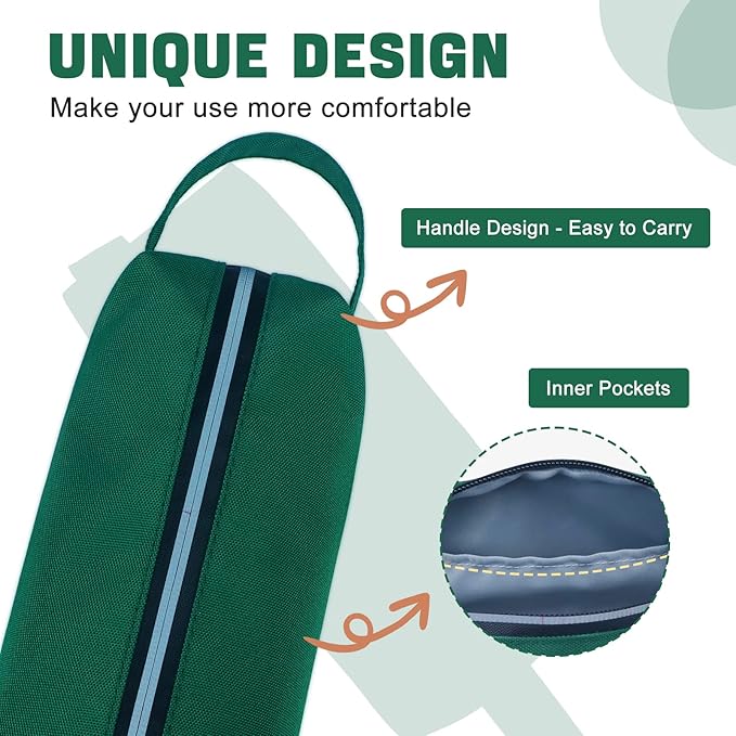 Fmeida Pencil Case Pouch - Water Resistant Pencil Pouch Portable Pencil Bag Simple Office Stationery Pouch with Handle Back to School Supplies - Dark Green