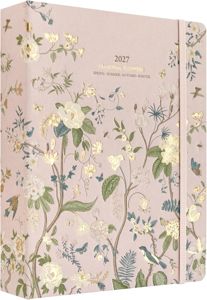 KOKONOTE Planner 2026-2027 Seasonal Flowers - Planner for Women 17 Month (Aug 26/ Dec 27) | Weekly & Monthly Academic Planner 2026-2027 | 6.4" x 7.9" | Hardcover Agenda 2026 | Thick paper 120 g/m²