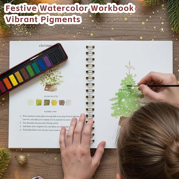 Watercolor Workbooks, Beginner Watercolor Painting Kit – Perfect for Gifting to Spark Creativity & Joy for Adults (Seaside-Without Palette)