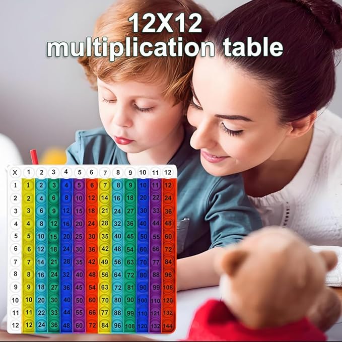 Rainbow Multiplication Table Game Flash Card Chart Math Manipulatives 12x12 Math Multiplication Teaching Tools Supplies for 3rd 4th 5th Grade, Classroom Homeschool Wall Chart