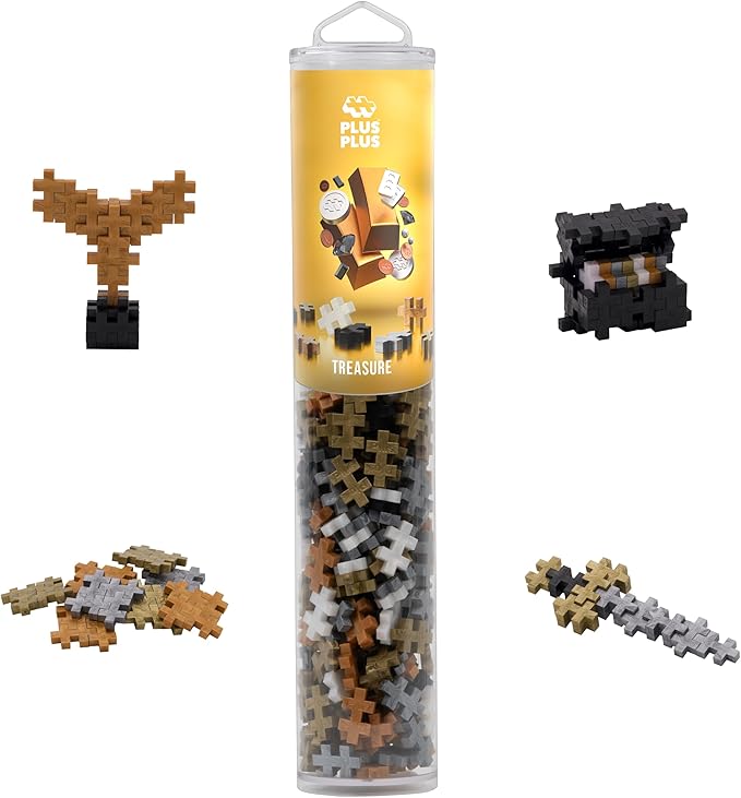 PLUS PLUS 240 Piece Treasure Mix Tube - Mini Interlocking Building Blocks Set, Stem Toys for Kids - Sensory Bin Fillers/Math Manipulatives Classroom Must Haves Gifts for Boys & Girls